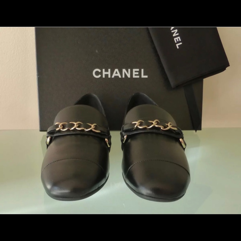 NIB CHANEL Loafers dress SHOES w/dust bag sz 38 Italy AUTHENTIC - Picture 6 of 12